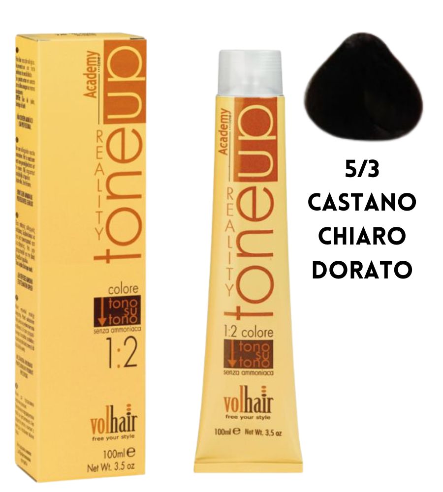 Tintura Tone Up Volhair Academy 100 ml 5/3 Castano Chiaro dorato