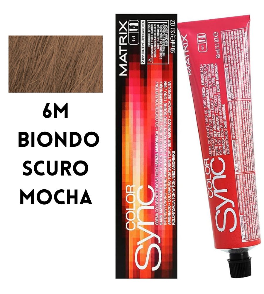 Tintura SoColor Sync Pre-Bonded Matrix 90ml 6M Biondo Scuro Mocha