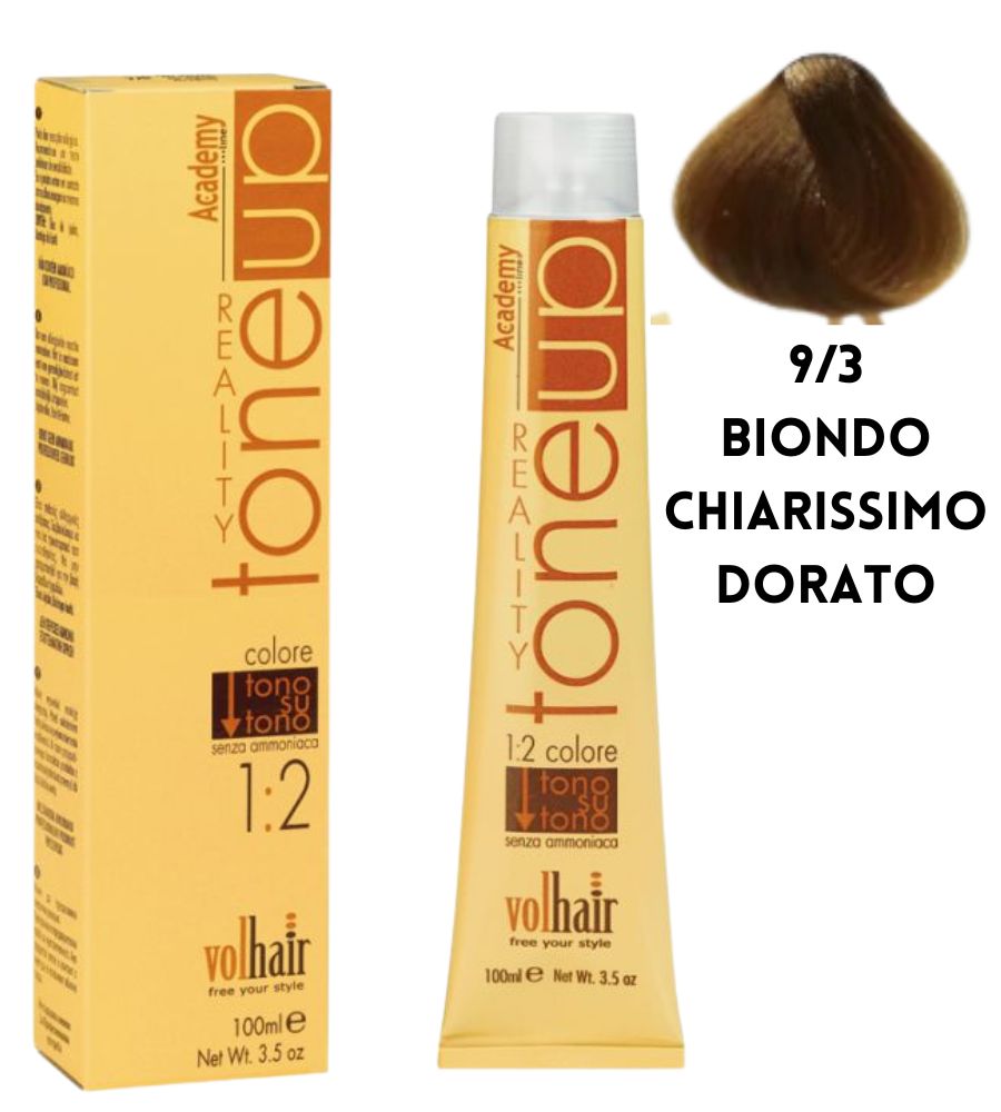 Tintura Tone Up Volhair Academy 100 ml 9/3 Biondo Chiarissimo Dorato