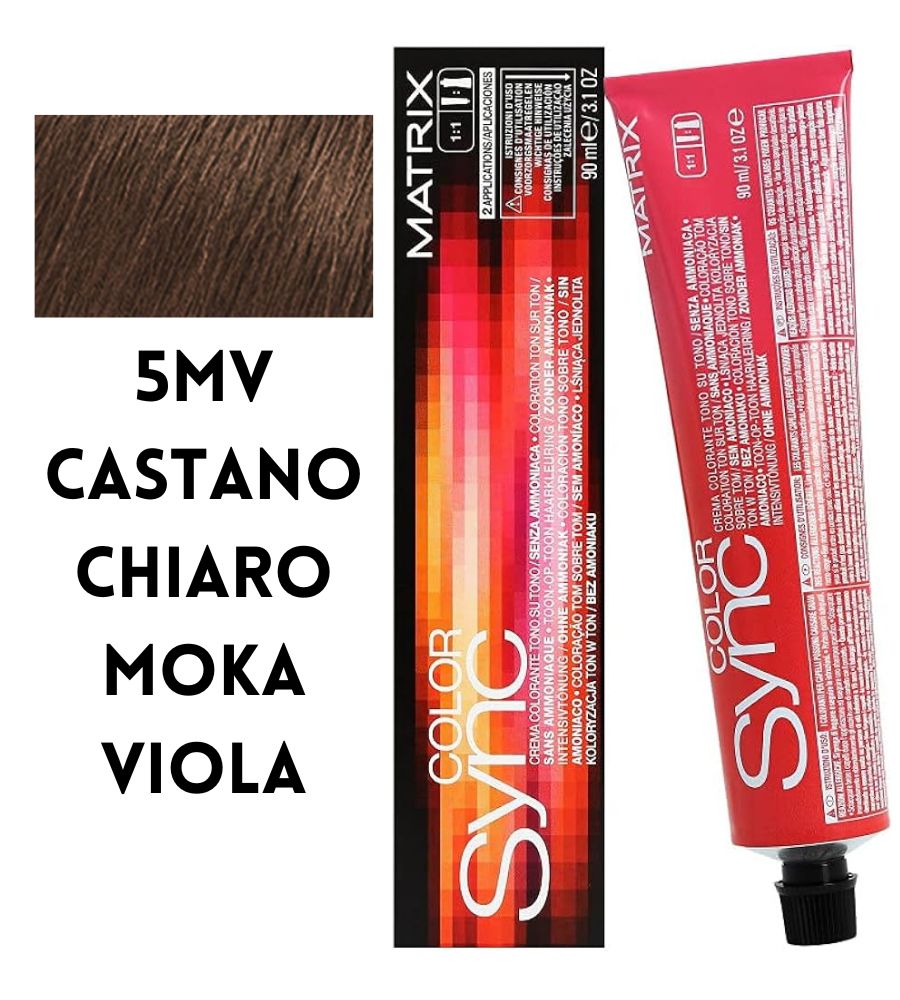 Tintura SoColor Sync Pre-Bonded Matrix 90ml 5MV Castano Chiaro Moka Viola