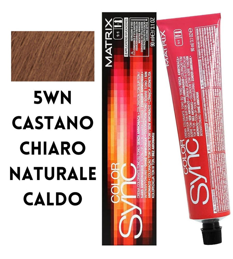 Tintura SoColor Sync Pre-Bonded Matrix 90ml 5WN Castano Chiaro Naturale Caldo