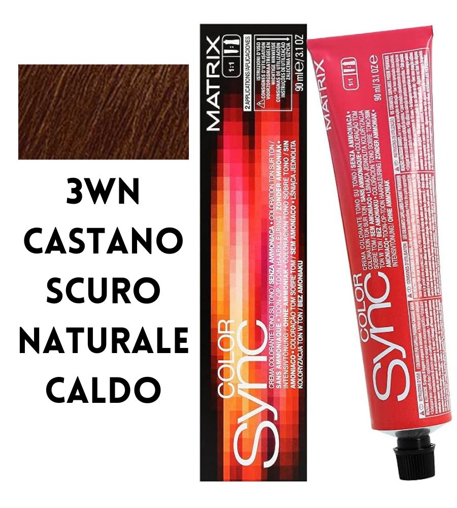 Tintura SoColor Sync Pre-Bonded Matrix 90ml 3WN Castano Scuro Naturale Caldo