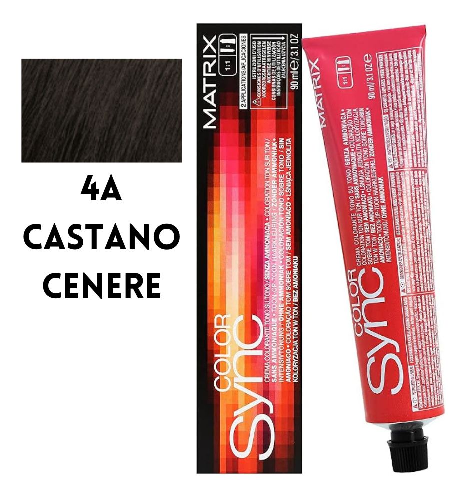 Tintura SoColor Sync Pre-Bonded Matrix 90ml 4a Castano Cenere