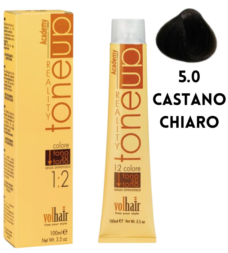 Tintura Tone Up Volhair Academy 100 ml 5/0 Castano Chiaro