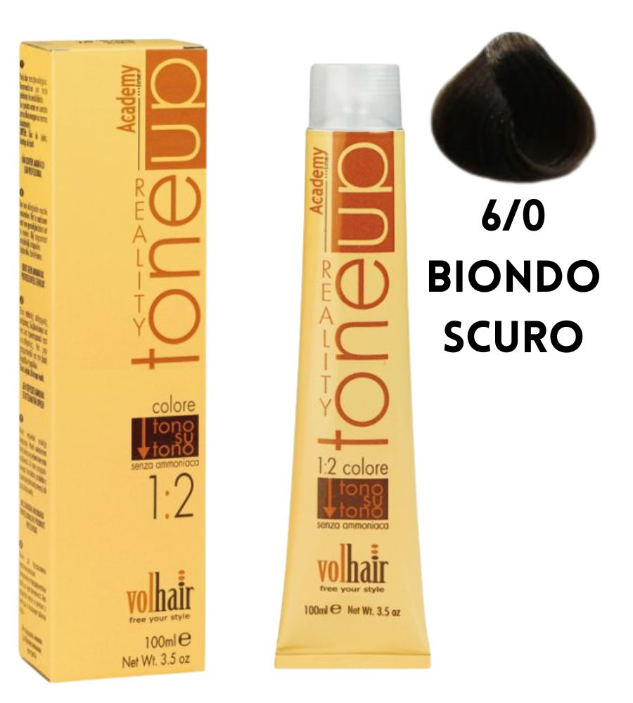 Tintura Tone Up Volhair Academy 100 ml 6/0 Biondo Scuro