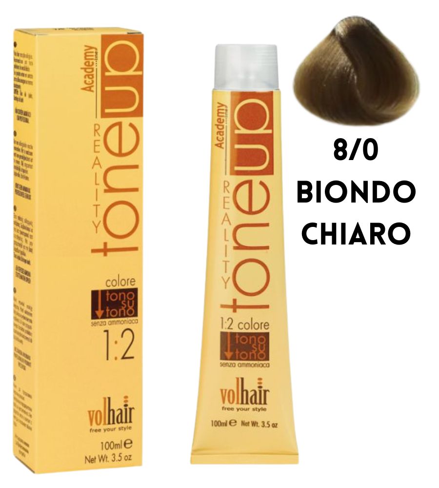 Tintura Tone Up Volhair Academy 100 ml 8/0 Biondo Chiaro