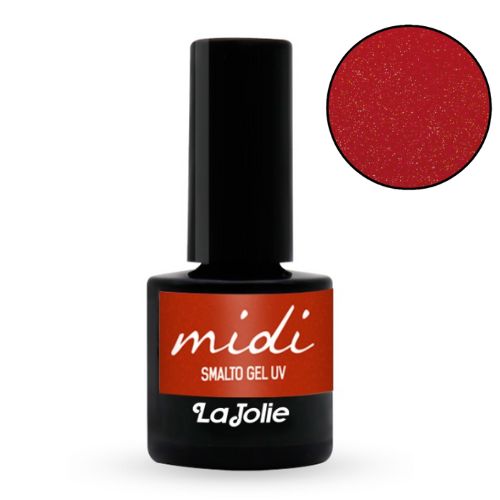 Smalto Semipermanente Midi La Jolie 7ml Rosso intenso con microglitter 86