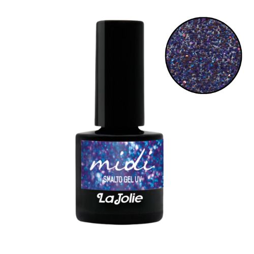 Smalto Semipermanente Midi La Jolie 7ml 140 Blue scuro glitterato