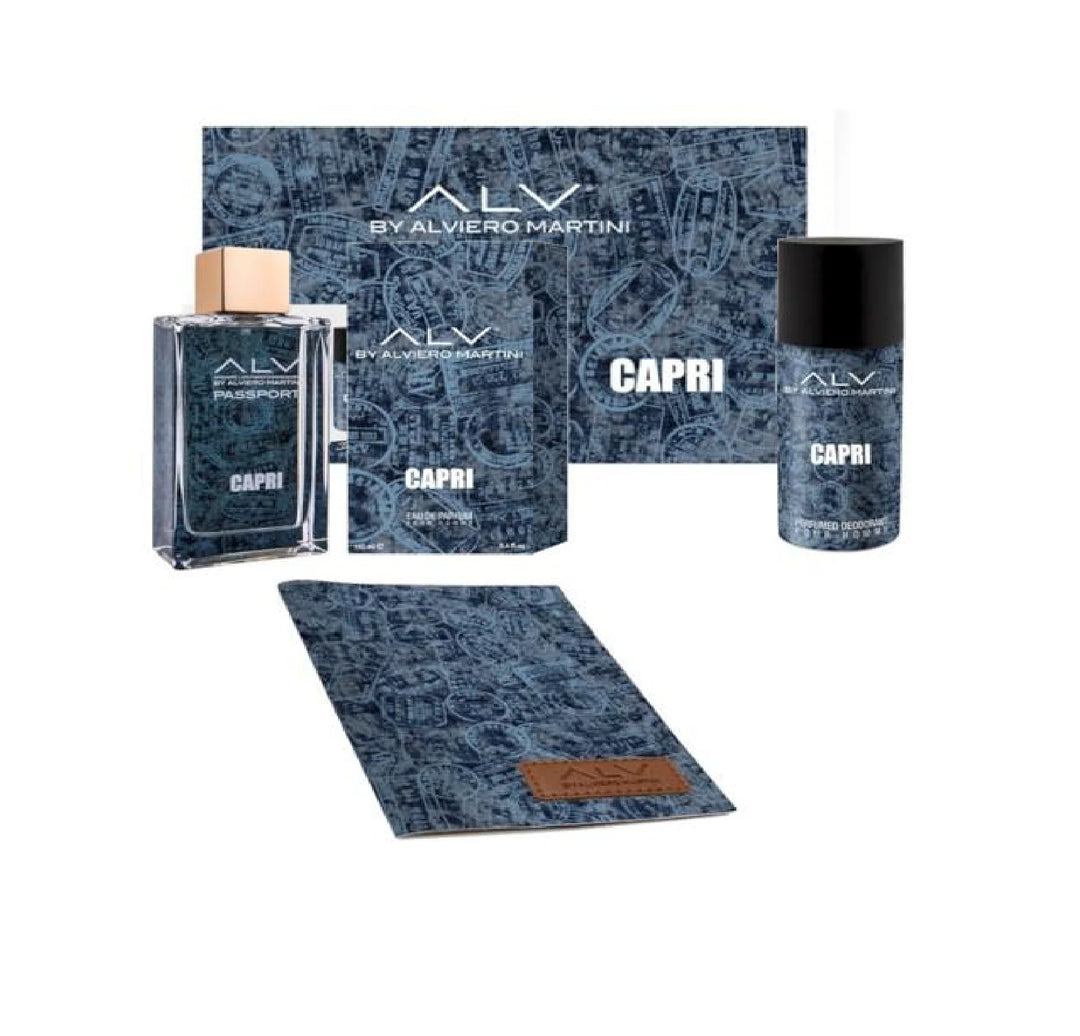 Confezione Capri Profumo + Deo + Porta Passaporto