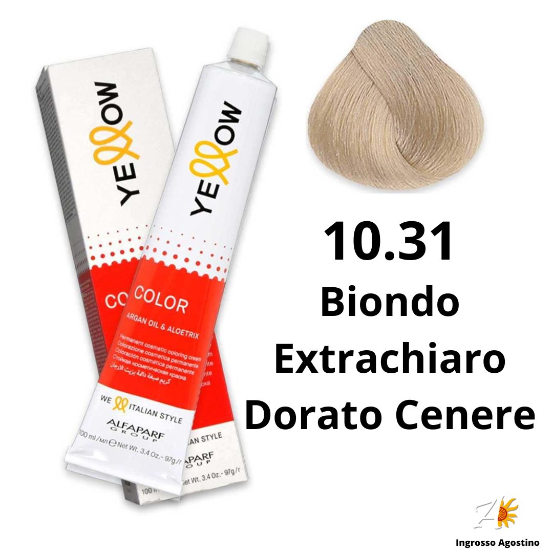 Yellow Alfaparf Dye 100ml 10.31 Extra Light Golden Ash Blonde