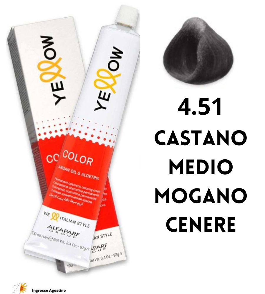 Yellow Alfaparf Dye 100ml 4.51 Medium Brown Ash Mahogany