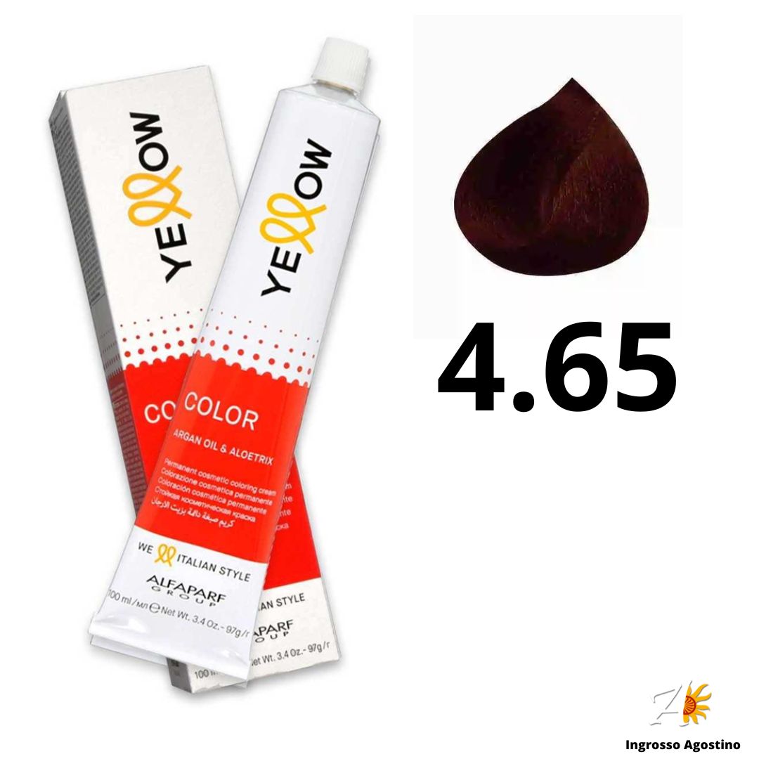 Yellow Alfaparf Dye 100ml 4.65 Medium Brown Mahogany Red