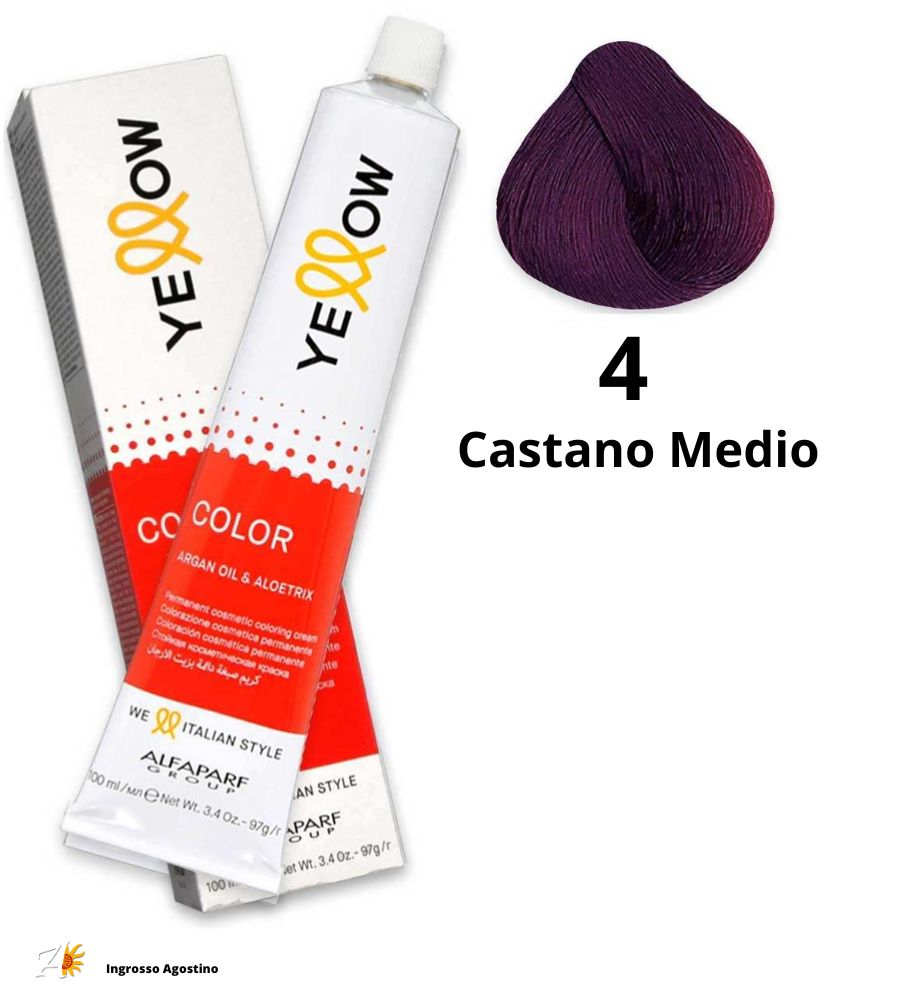 Yellow Alfaparf dye 100ml 4 Medium Brown