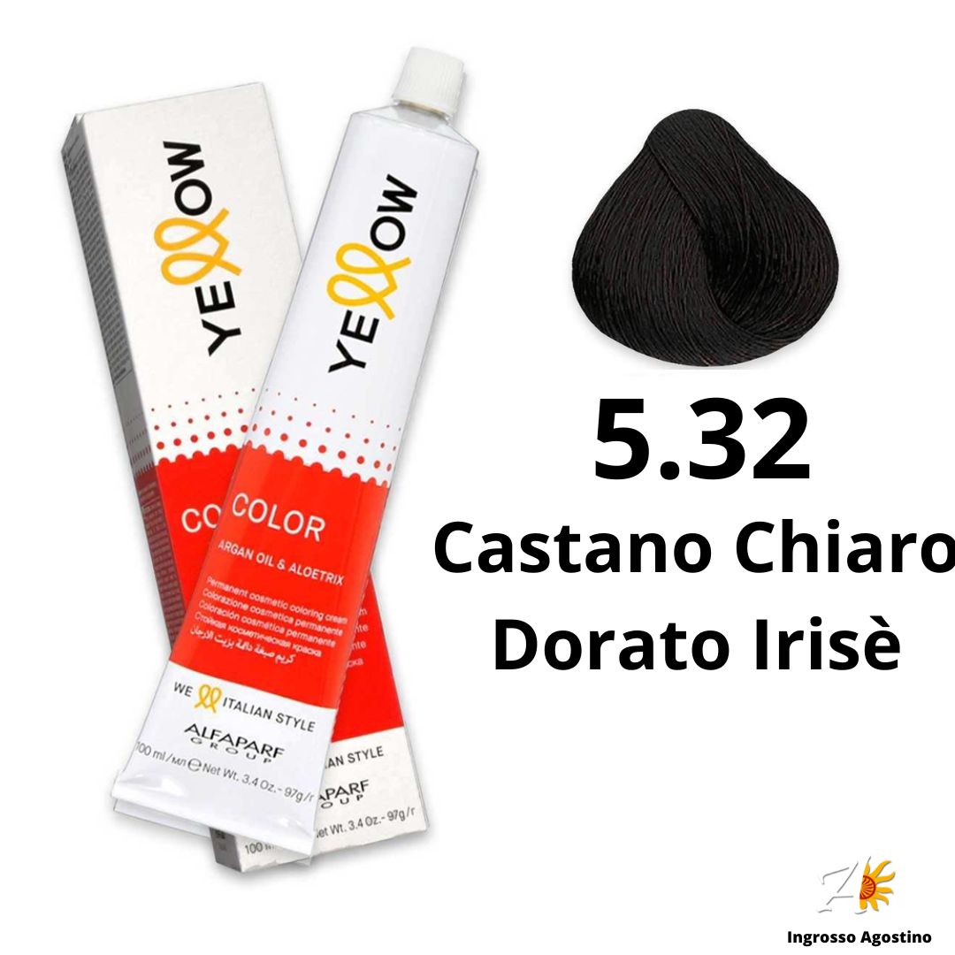 Yellow Alfaparf Hair Dye 100ml 5.32 Light Golden Brown Irisè