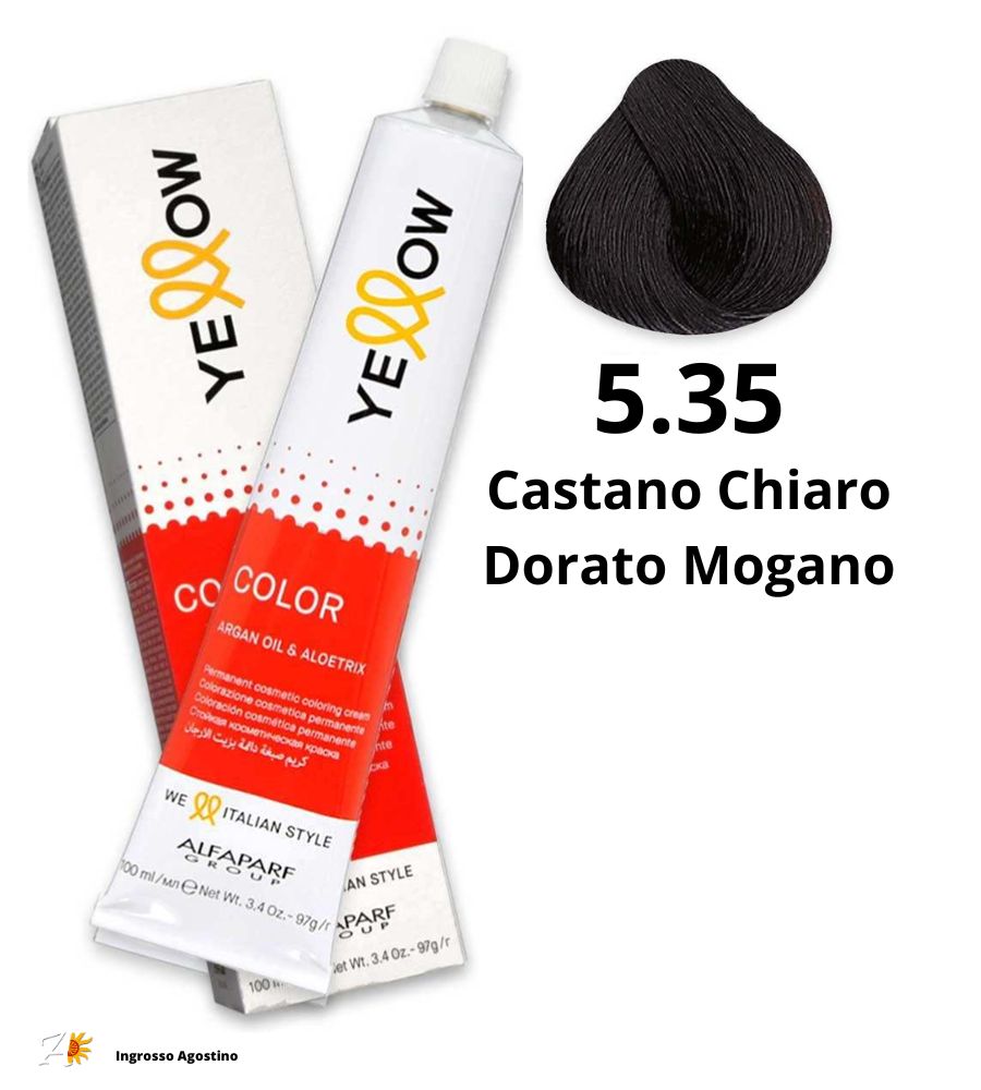 Alfaparf Yellow Hair Dye 100ml 5.35 Light Brown Golden Mahogany