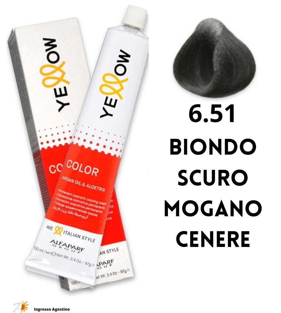 Yellow Alfaparf Dye 100ml 6.51 Dark Blonde Ash Mahogany