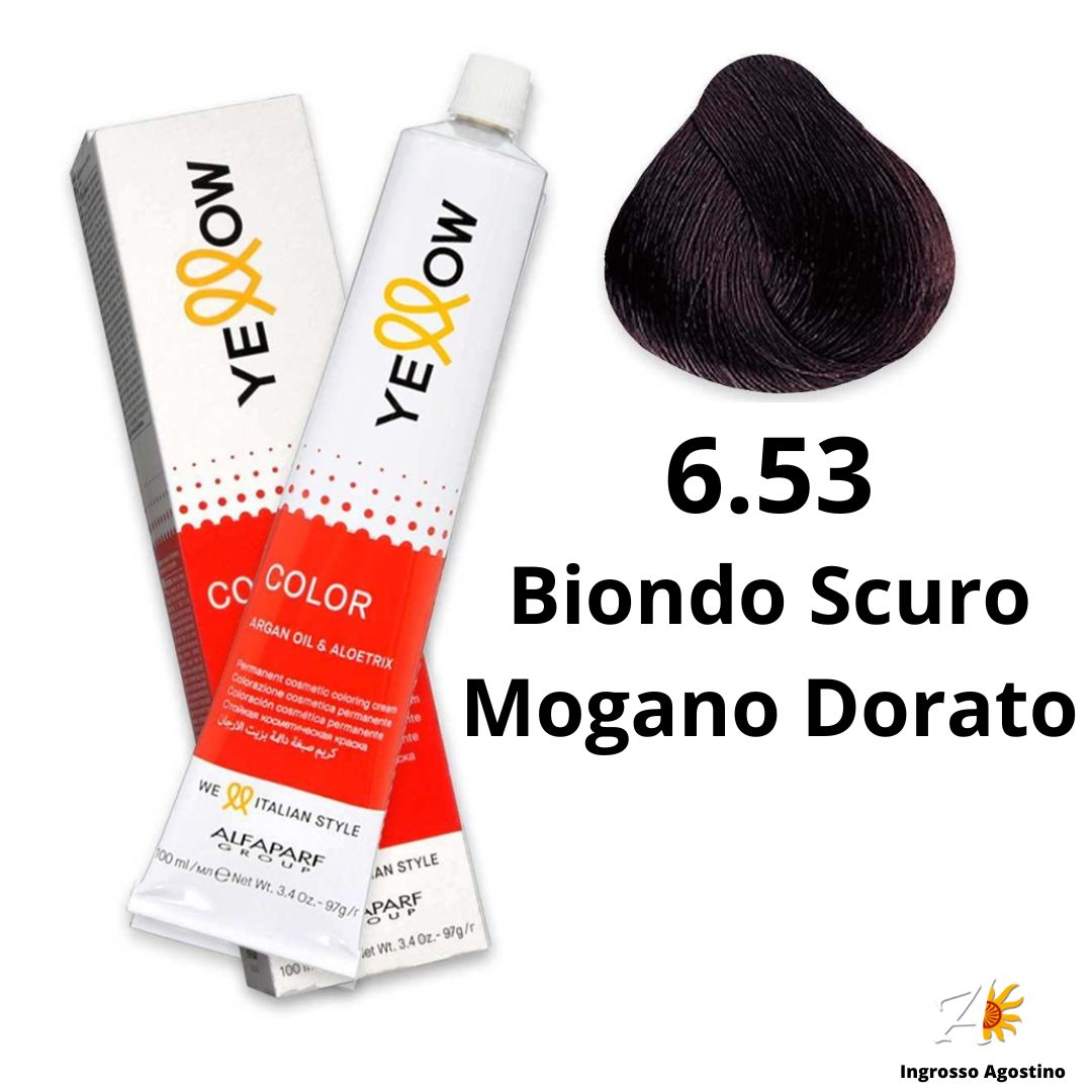 Yellow Alfaparf Dye 100ml 6.53 Dark Blonde Golden Mahogany