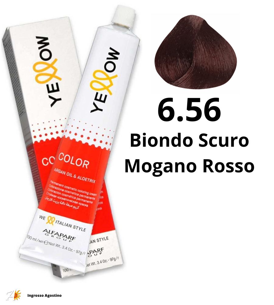 Yellow Alfaparf Dye 100ml 6.56 Dark Blonde Mahogany Red