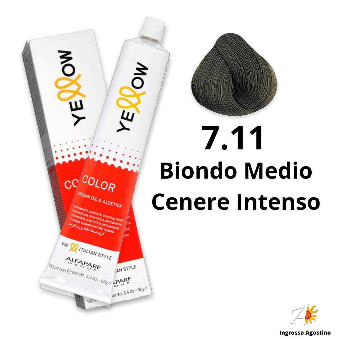 Yellow Alfaparf Dye 100ml 7.11 Medium Ash Blonde Intense