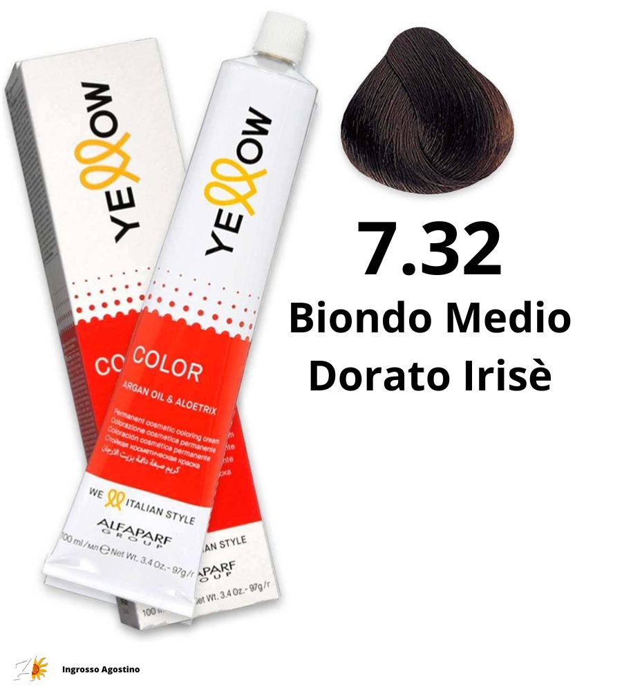 Yellow Alfaparf Dye 100ml 7.32 Medium Golden Iris Blonde