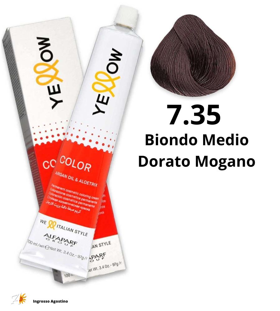 Yellow Alfaparf Dye 100ml 7.35 Medium Blonde Golden Mahogany