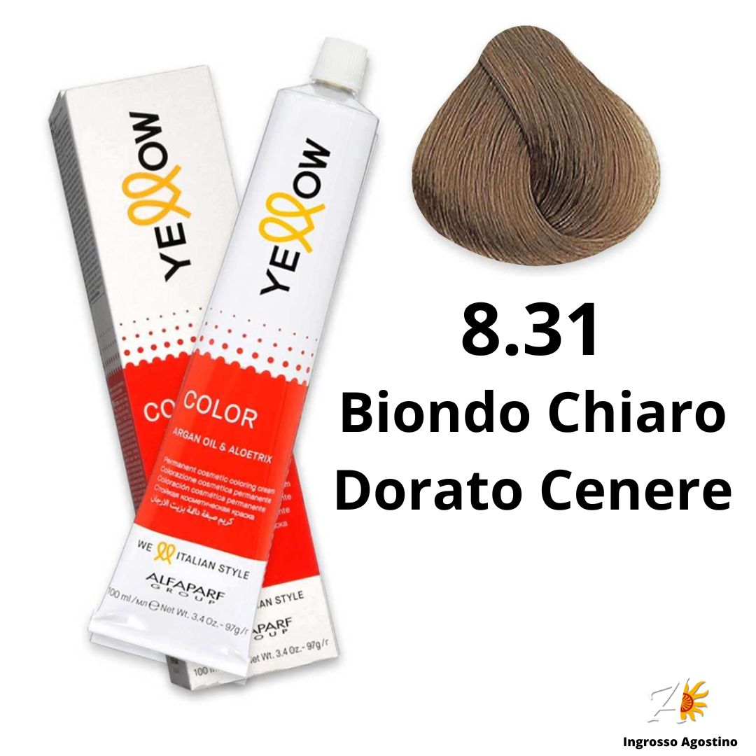 Yellow Alfaparf Dye 100ml 8.31 Light Ash Golden Blonde