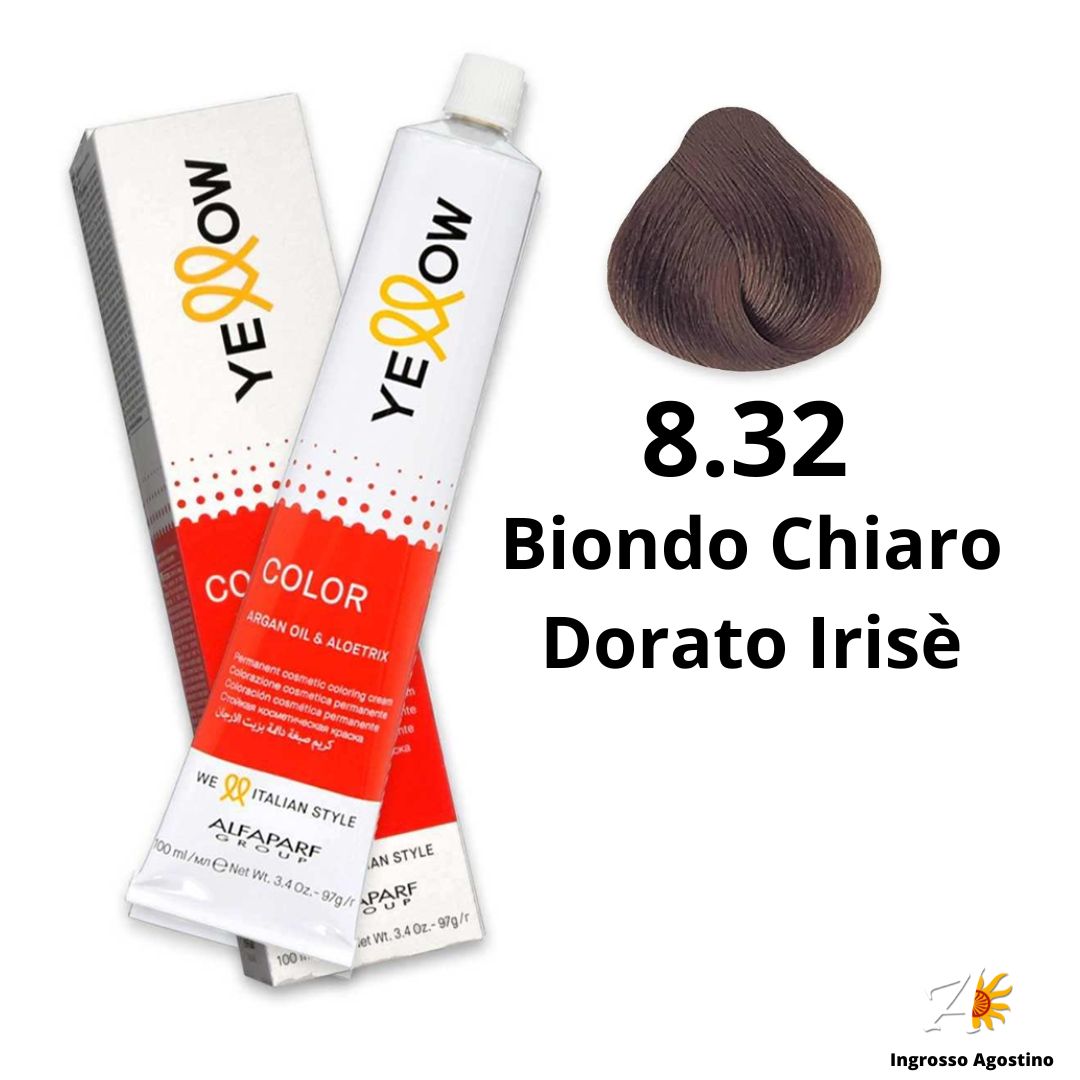 Yellow Alfaparf Dye 100ml 8.32 Light Golden Blonde Irisè