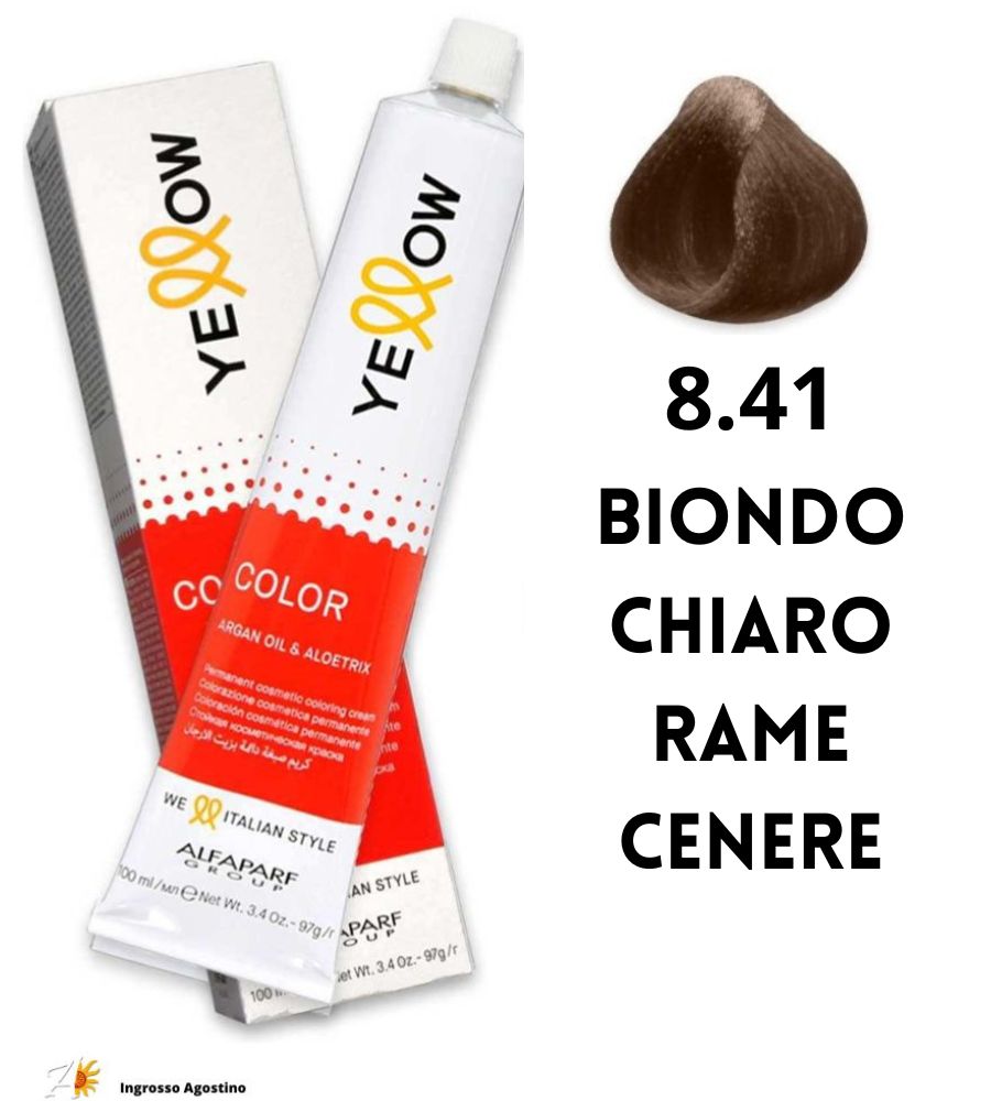 Yellow Alfaparf Dye 100ml 8.41 Light Blonde Copper Ash