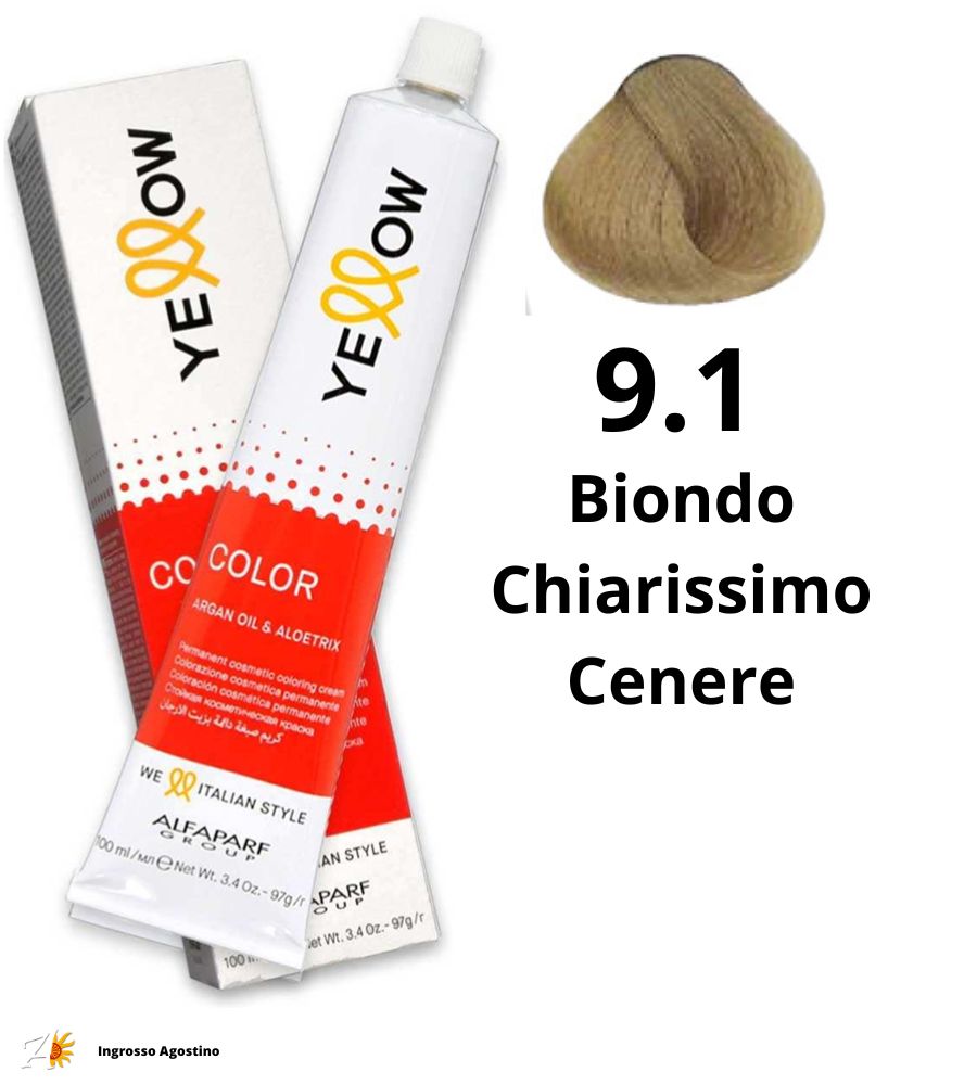 Yellow Alfaparf Dye 100ml 9.1 Very Light Ash Blonde