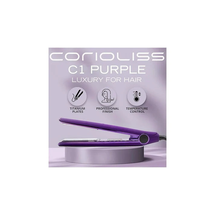 Piastra Capelli Titanium + Spazzola Capelli C1 Chrome Corioliss
