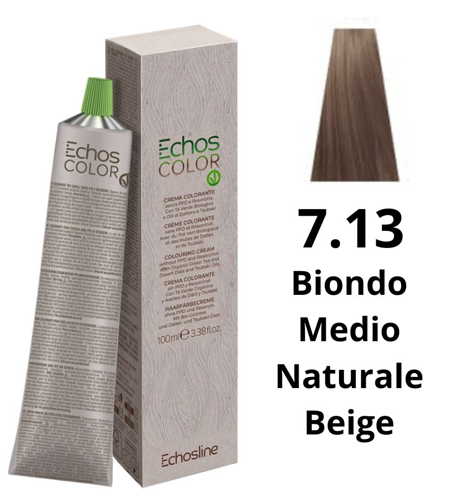 Echos Color Dye Echosline 100ml 7.13 Medium Blonde Natural Beige