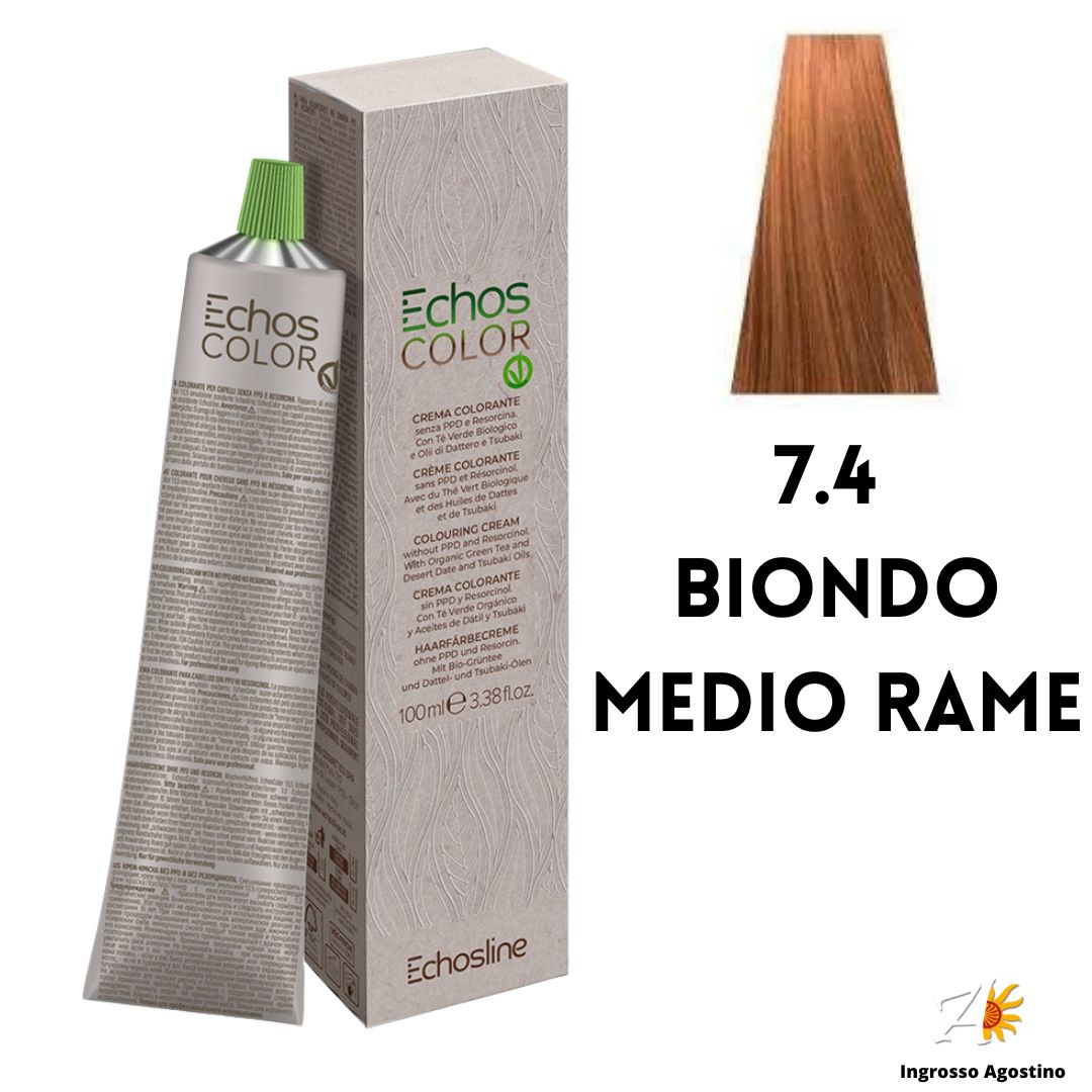Echosline Echos Color Dye 7.4 Medium Blonde Copper 100ml