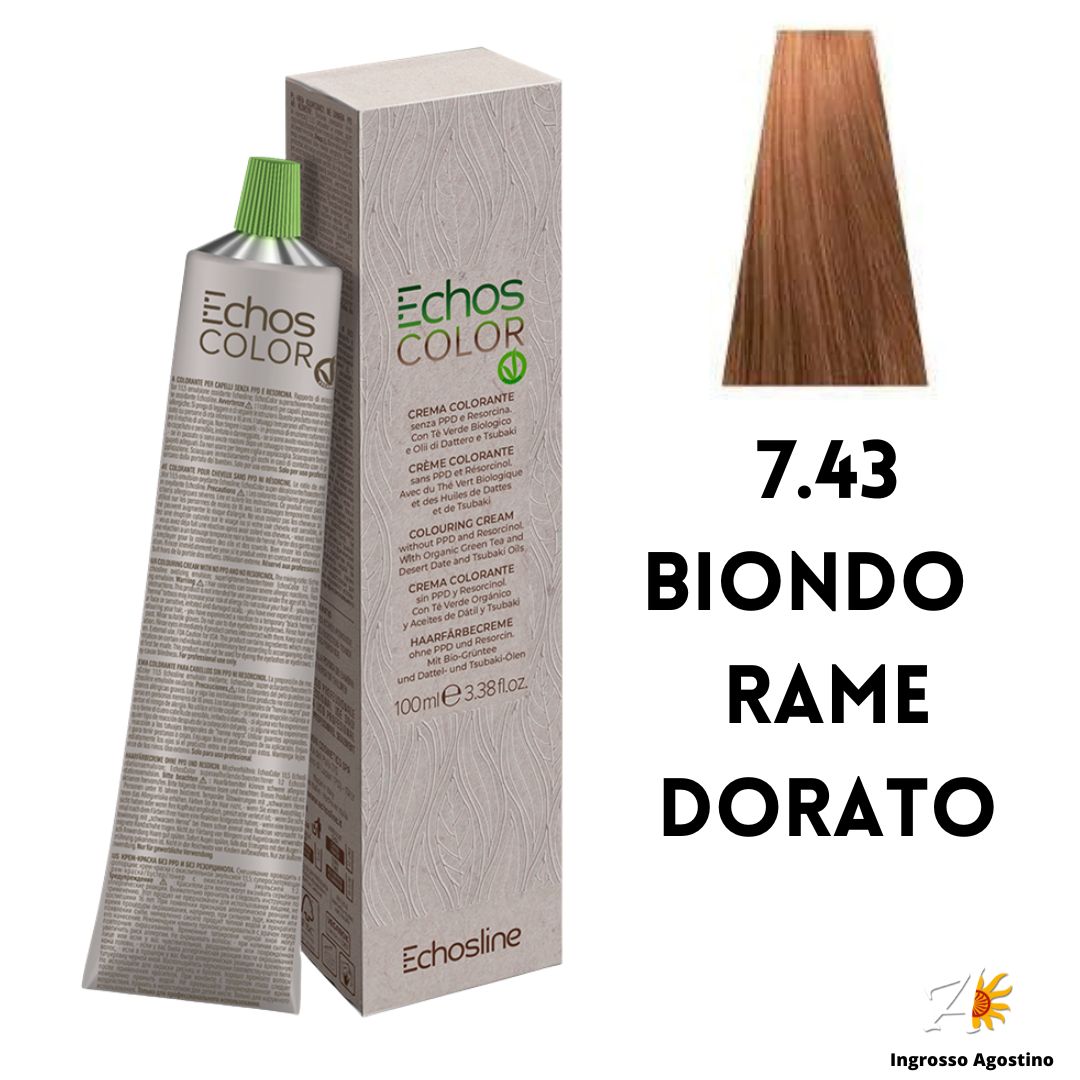 Color Rame Echosline Echos Color Tintura 7.43 Biondo Rame Dorato 100ml – Ingrosso ...
