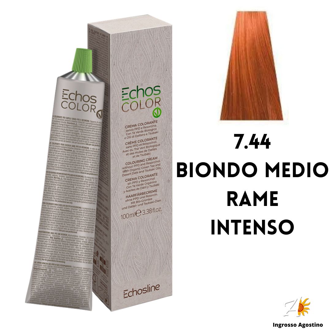 Echosline Echos Color Tintura 7.44 Biondo Medio Rame Intenso 100m
