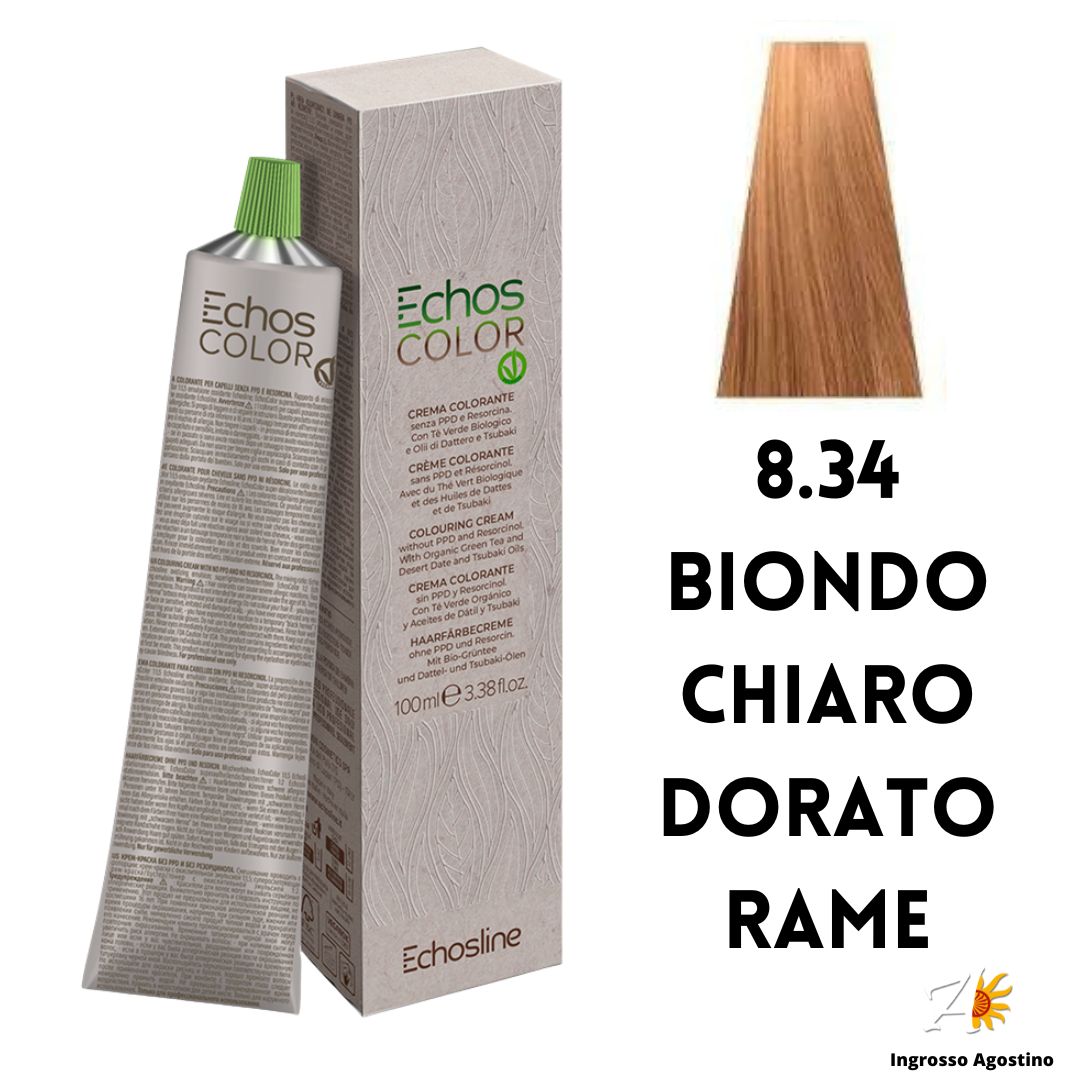 Echosline Echos Color Tintura 8.34 Biondo Chiaro Dorato Rame 100ml