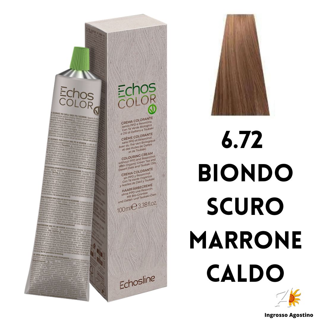 Echosline Echos Color Vegan 6.72 Dark Blonde Warm Brown 100ml