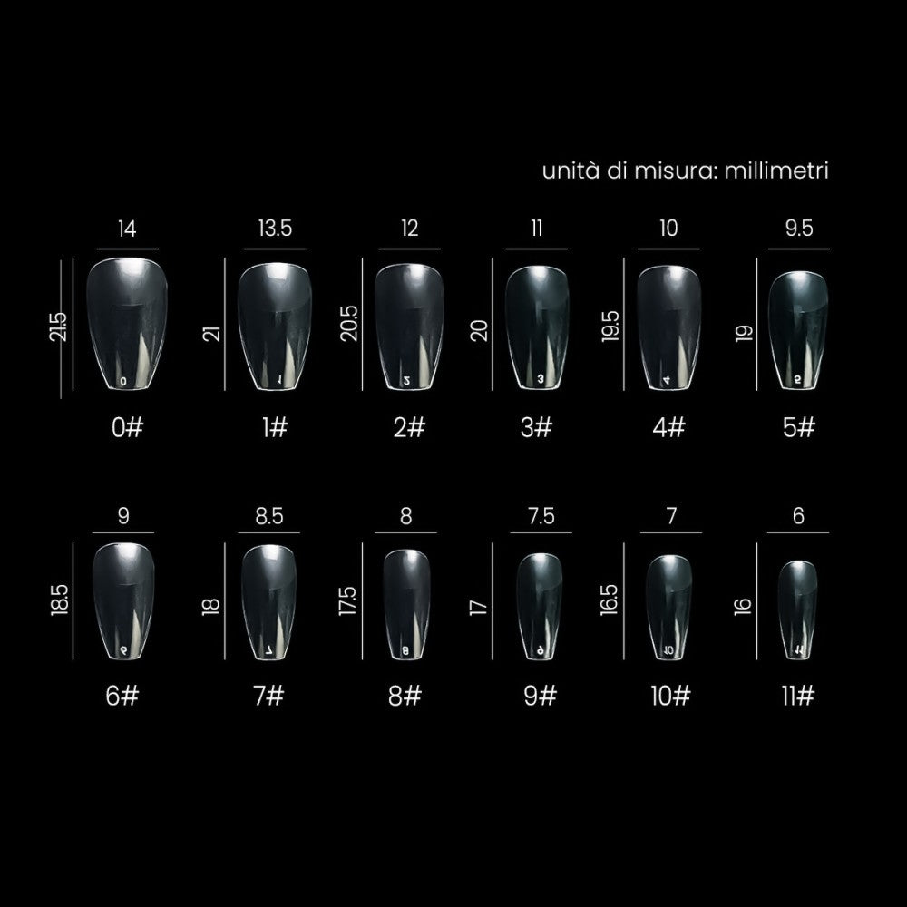 Ballerina Corta Nail Gel Tips Estrosa - 12 sizes 240 pcs