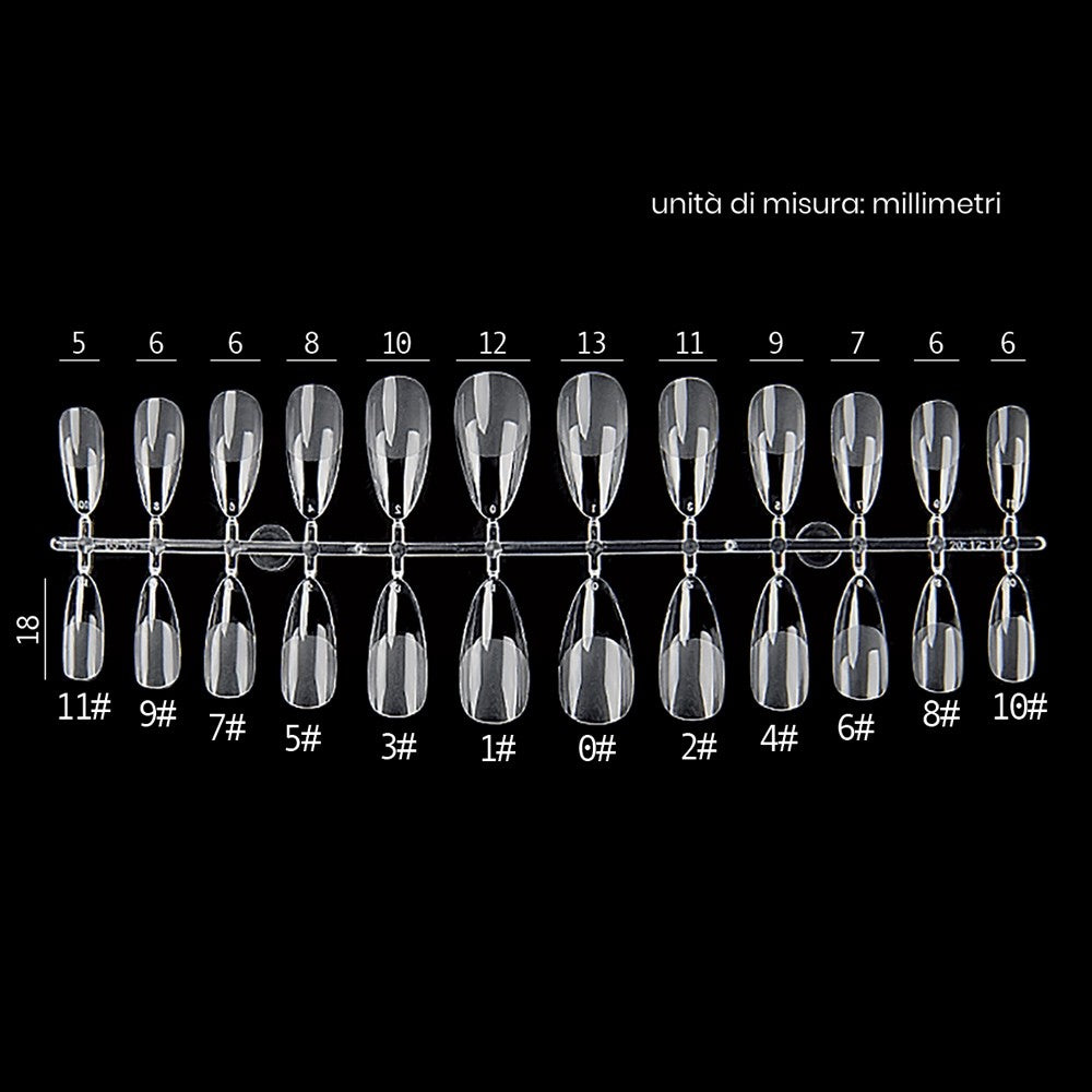 Mandorla Lunga Nail Gel Tips Estrosa - 12 misure 240 pezzi