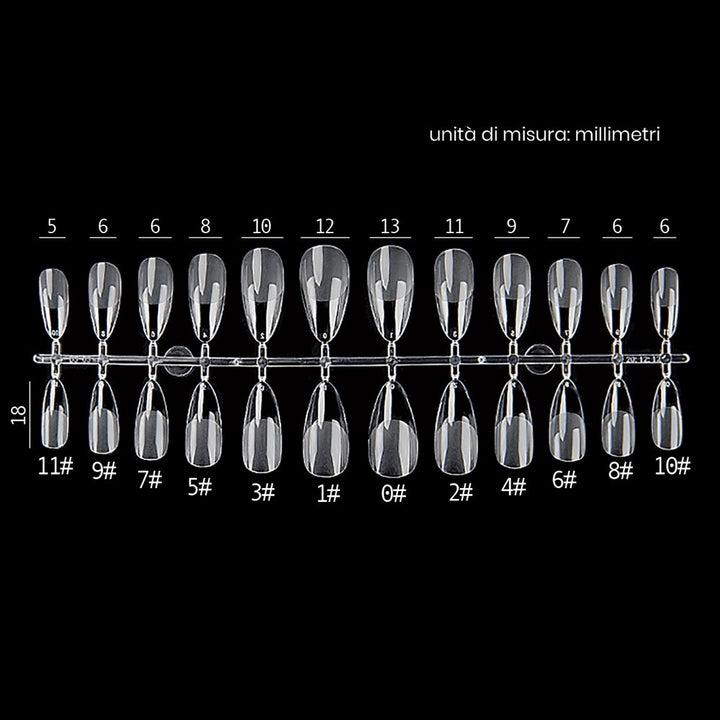 Mandorla Lunga Nail Gel Tips Estrosa - 12 misure 240 pezzi