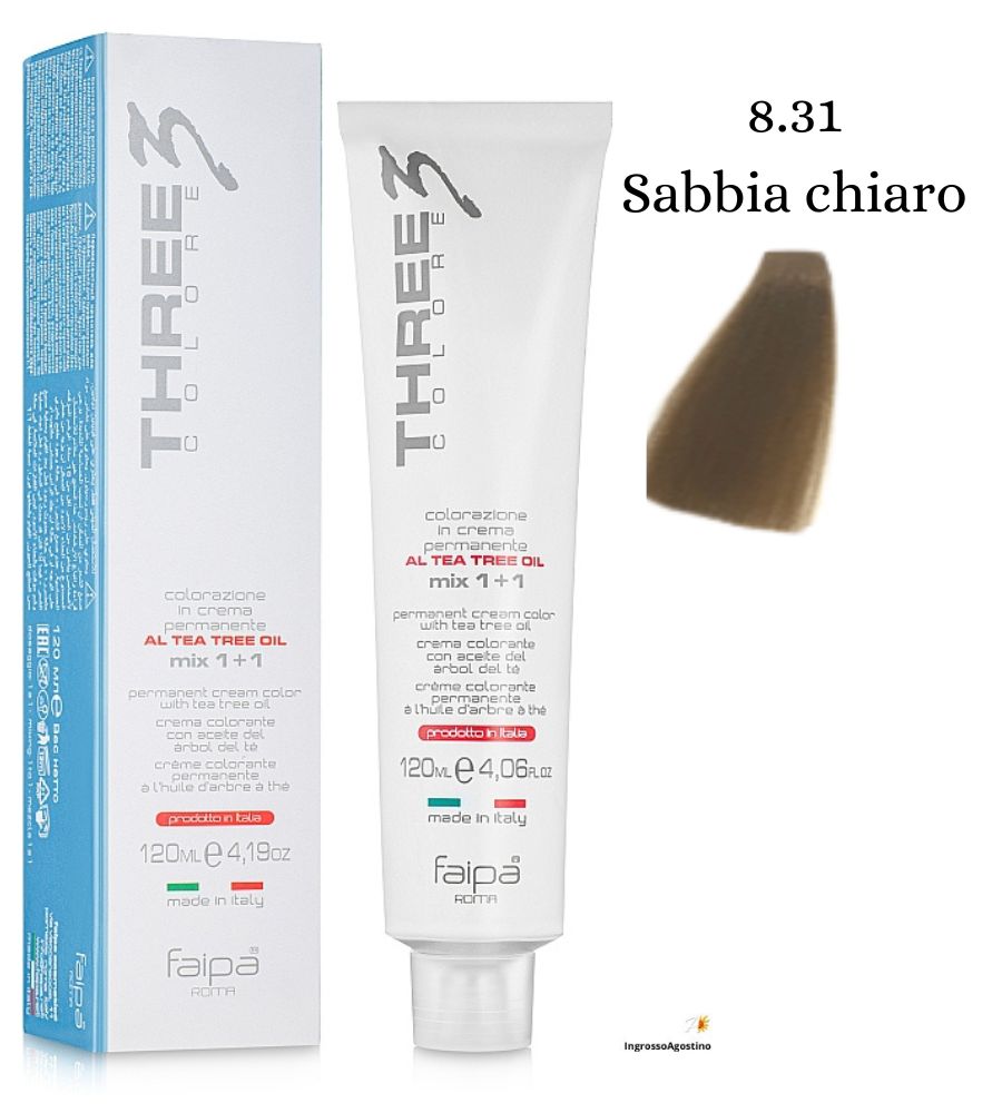 Three3 Colore Tintura 120ml 8.31 Sabbia Chiaro FAIPA