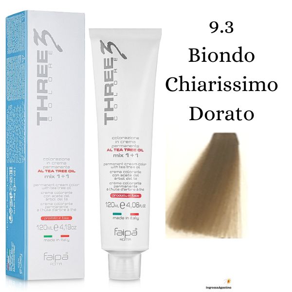Three3 Color Tintura 120ml 9.3 Biondo Chiarissimo Dorato Faipa