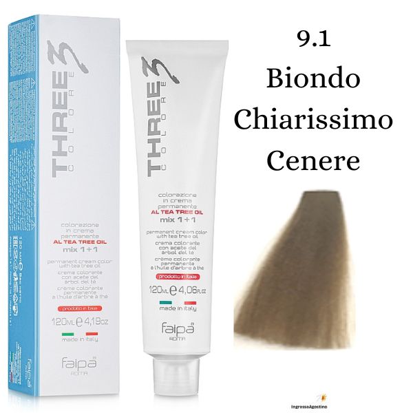 Three3 Color Tintura Faipa 120ml 9.1 Biondo Chiarissimo Cenere