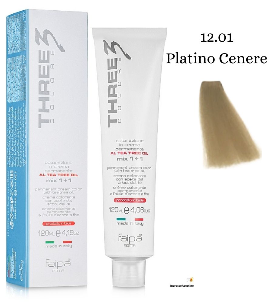Three3 Colore Tintura 120ml 12.01 Platino Cenere Faipa