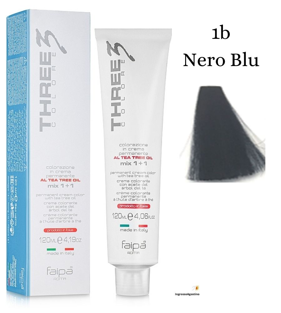 Three3 Colore Tintura 120ml 1b Nero blu FAIPA