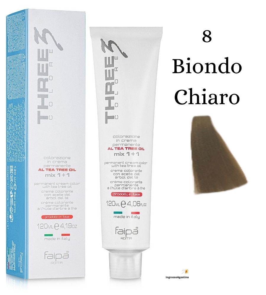 Three3 Colore Tintura 120ML 8 Biondo Chiaro FAIPA