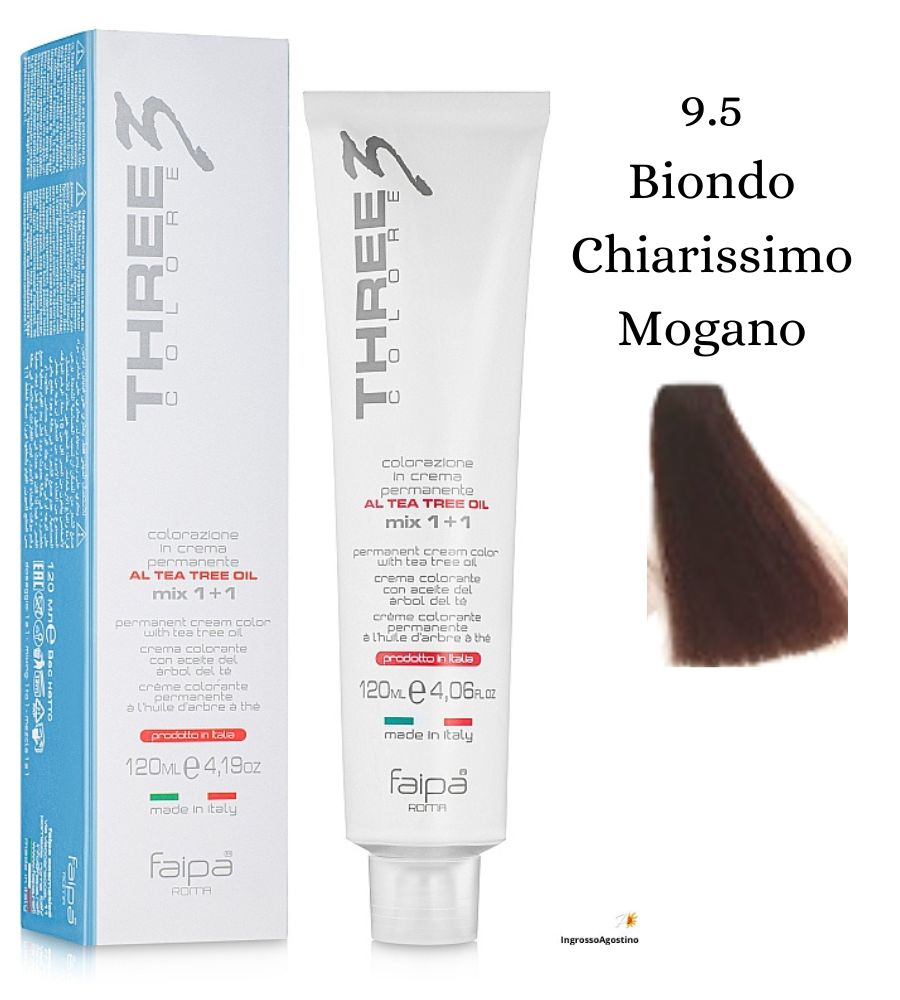 Three3 Colore tintura 120ml Faipa 9.5 Biondo Chiarissimo Mogano