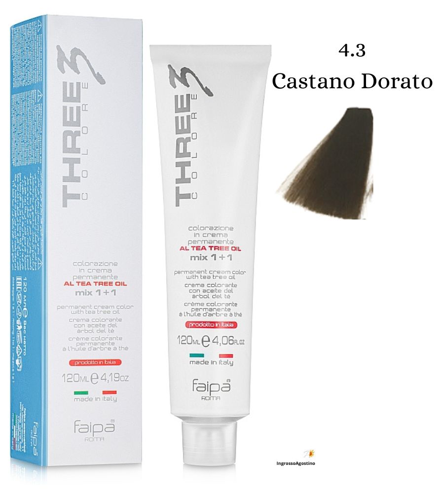 Three3 Colore Tintura Faipa 120ml 4.3 Castano Dorato