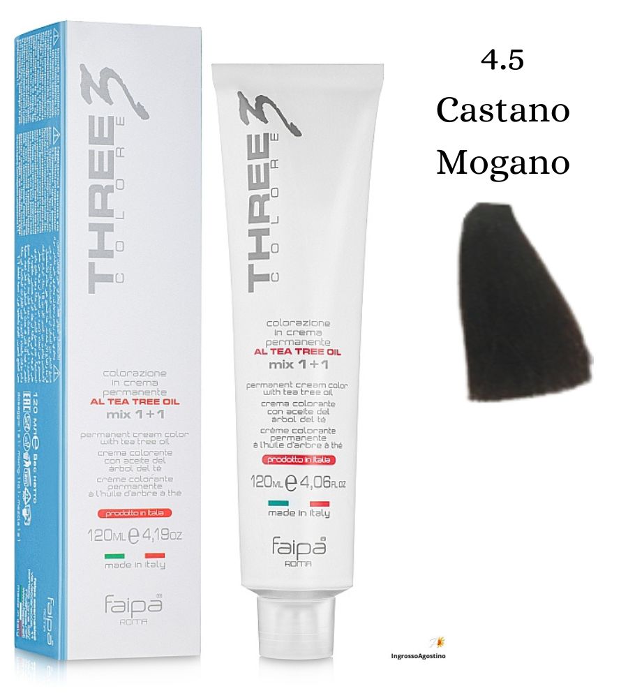 Three3 Colore Tintura Faipa 120ml 4.5 Castano Mogano FAIPA