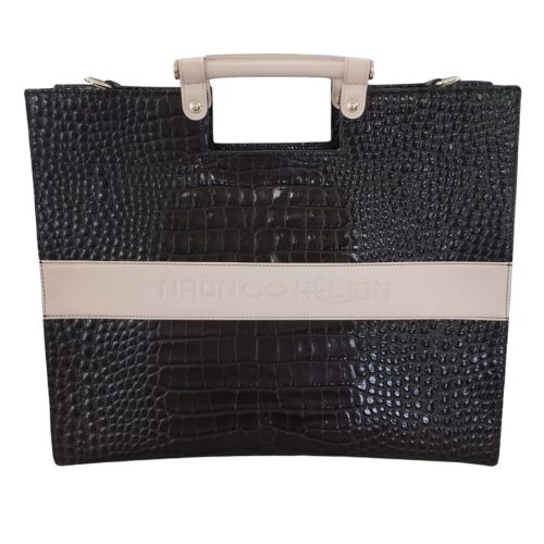 Borsa Helion Modello Classic Nera in Pelle Made In Italy