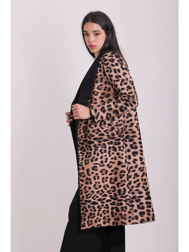 CAPPOTTO LUNGO FANTASIA LEOPARDATA - TAGLIA M
